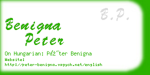benigna peter business card